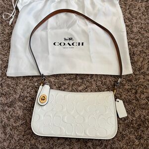 Coach White Patent Penn Shoulder Bag